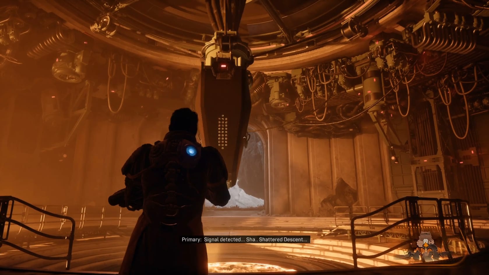 Arjun approaches Primary, that stutters through detecting a signal from the Shattered Descent.