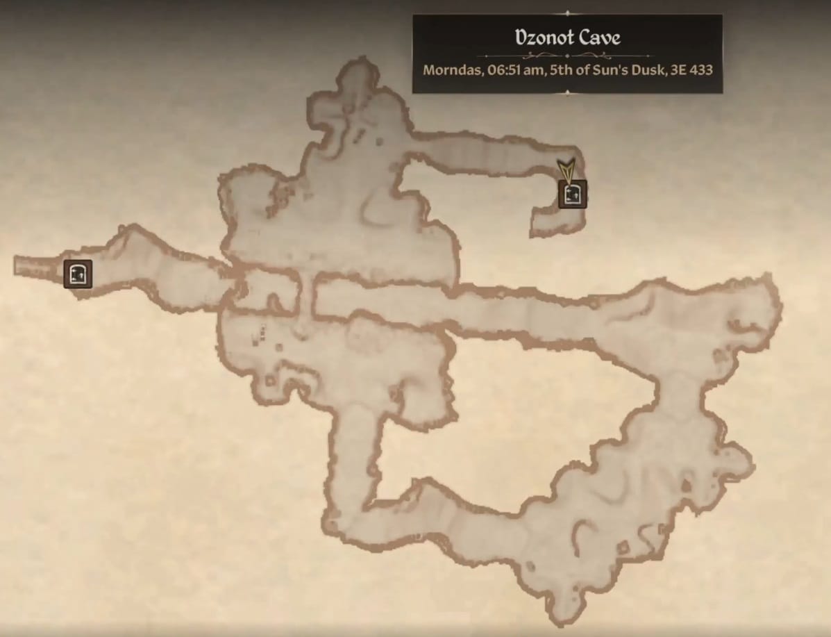 Map of the main level of Dzonot cave