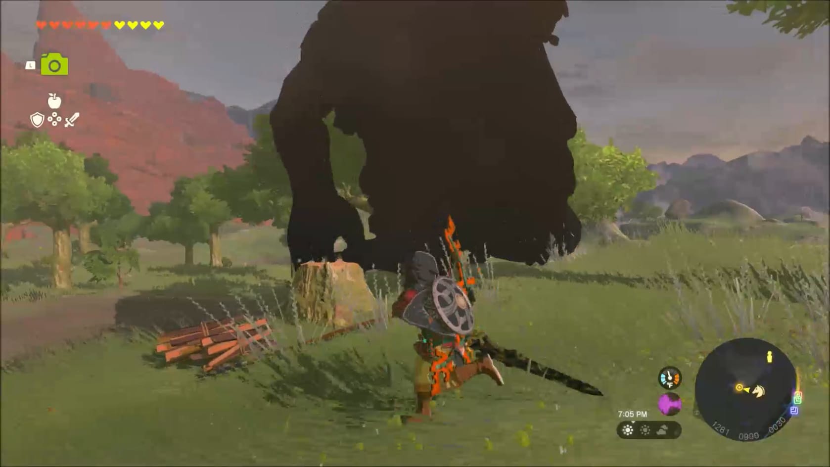 This hinox falling in defeat
