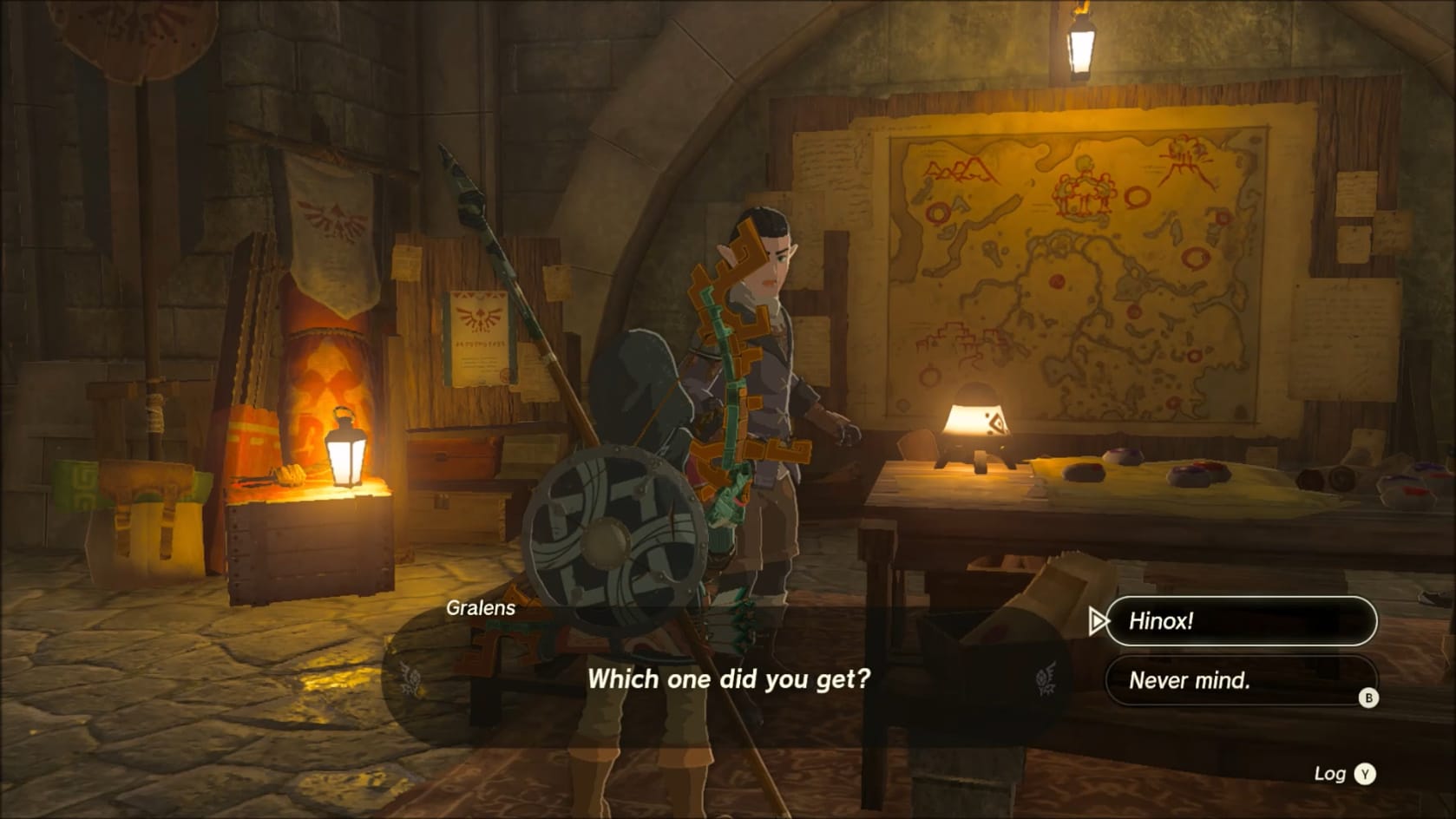Reporting back to Gralens about defeating the Hinox