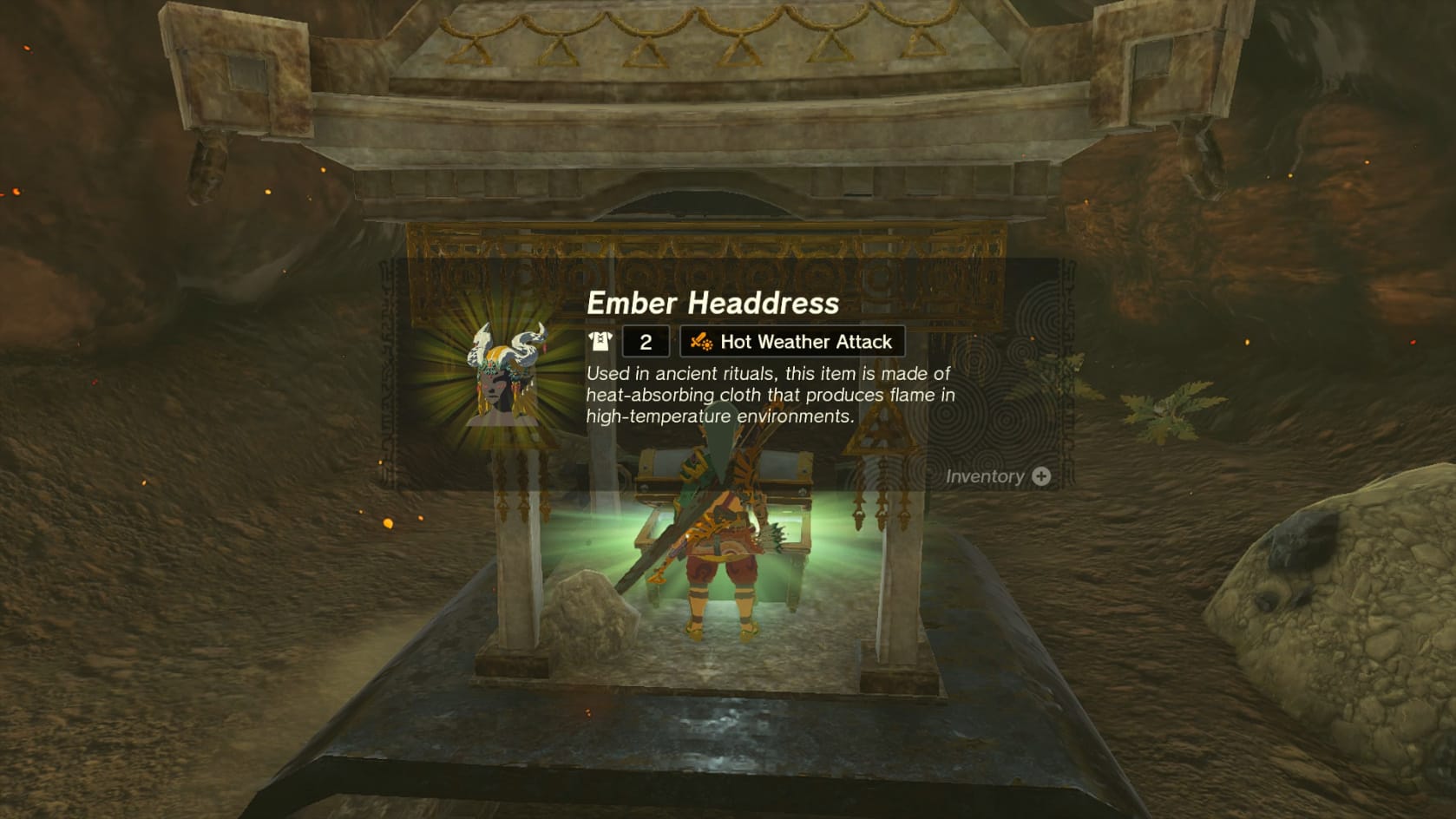 Link claims the Ember Headdress