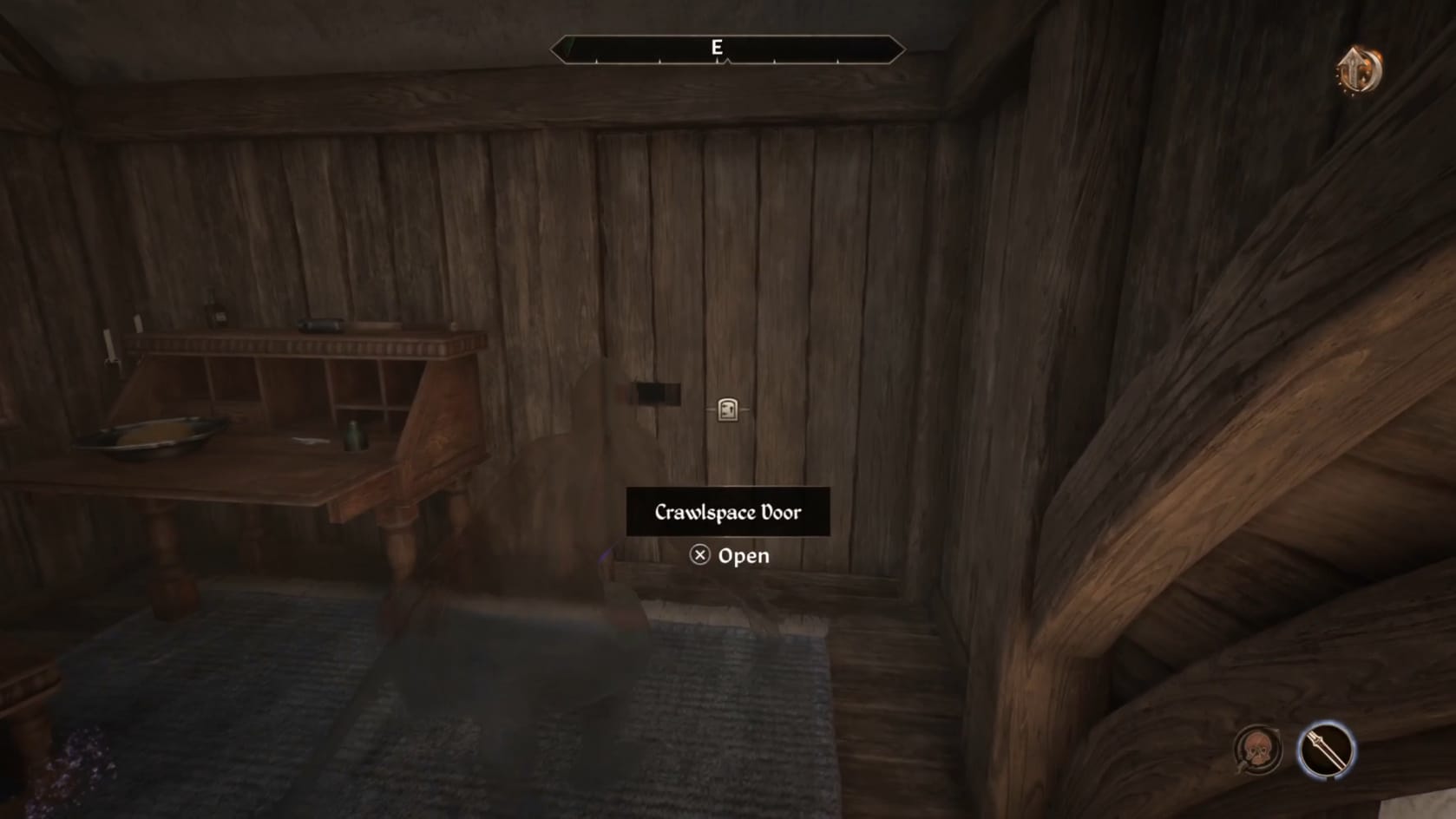 Accessing the Crawlspace leading to the Mounted Head