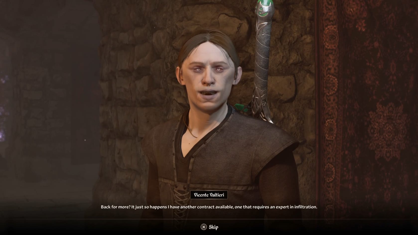 Talking with Vicente Valtieri in the Cheydinhal Dark Brotherhood Sanctuary