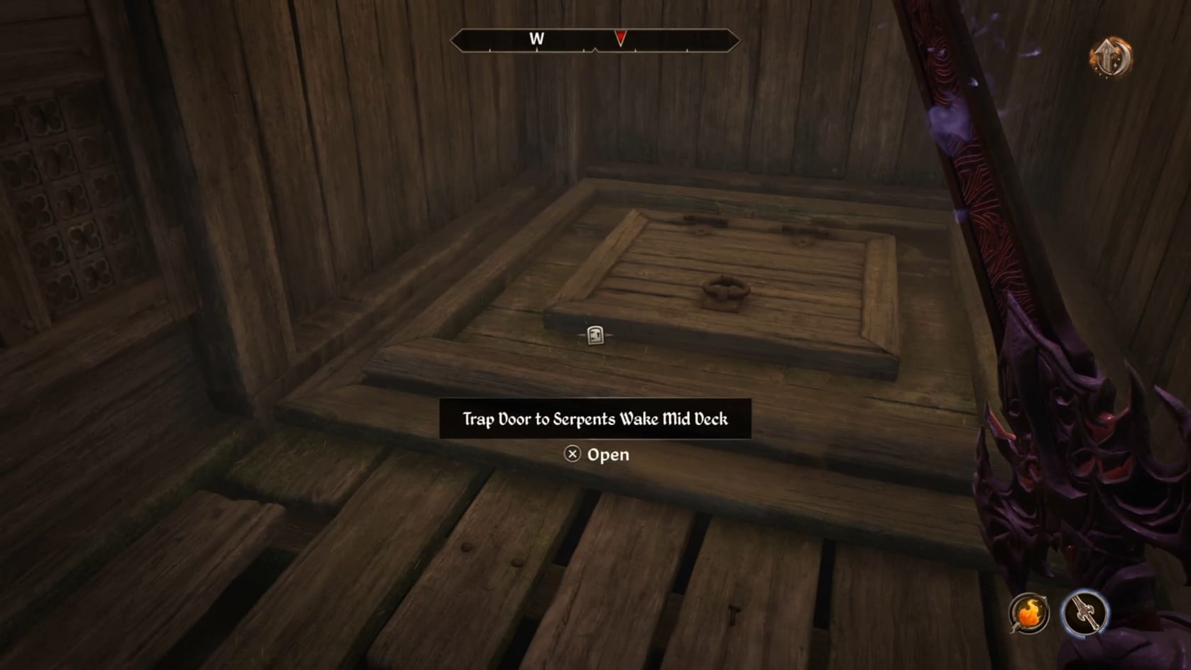 The hatch leading down into the Serpent's Wake Mid Deck