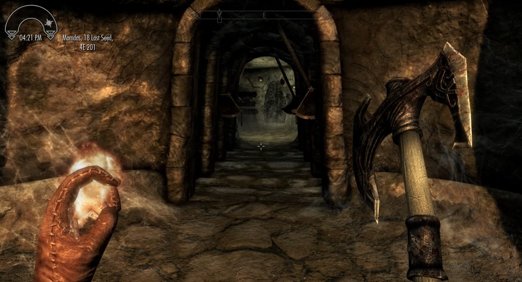 A hallway with the Swinging Blade Trap