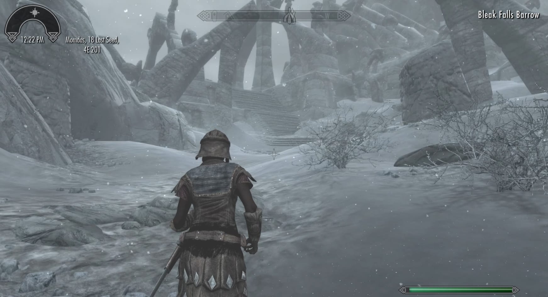 Approaching the entrance of Bleak Falls Barrow