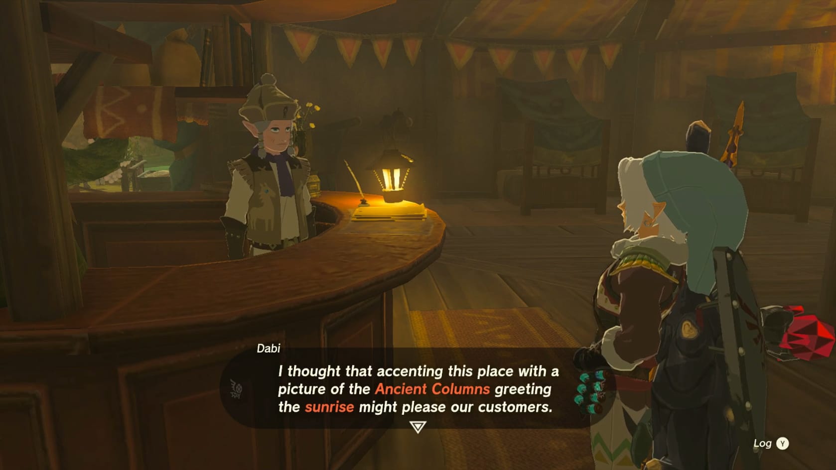 Dabi explains the picture that he wants: the nearby Ancient Columns at Sunrise