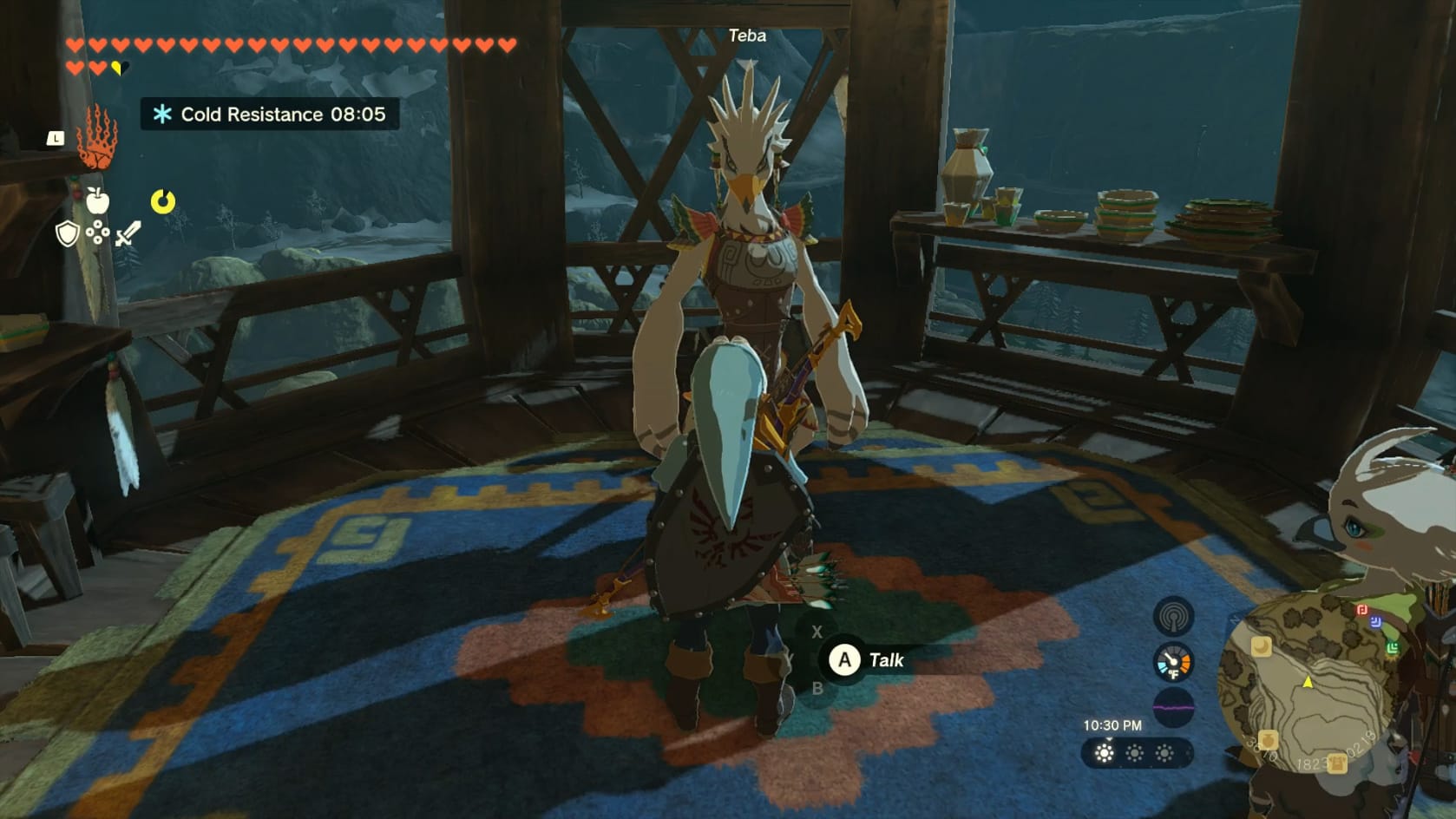 Talking with Teba to begin the Quest