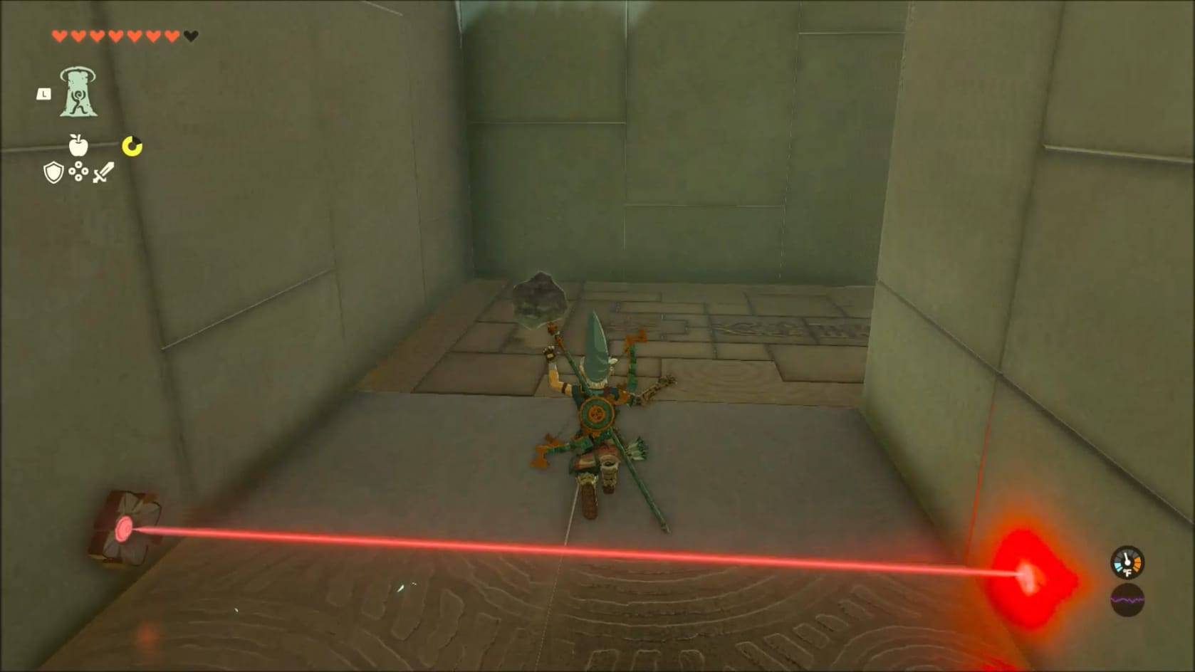 Link jumping over a laser