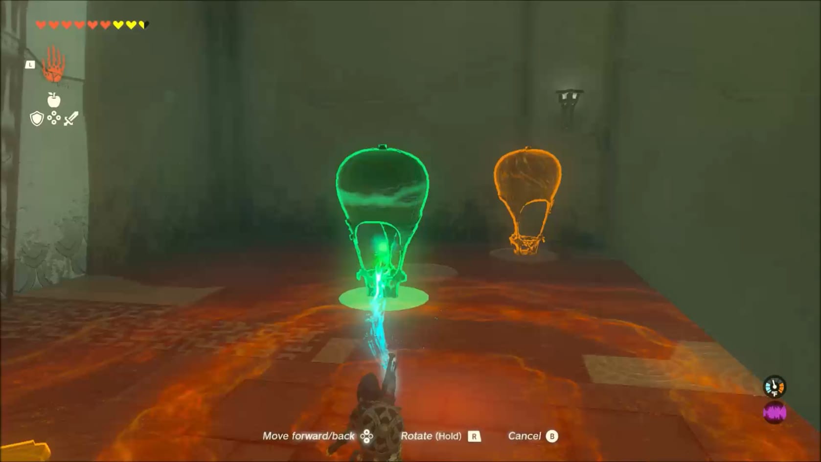 Link using Ultrahand to grab a Hot-Air Balloon