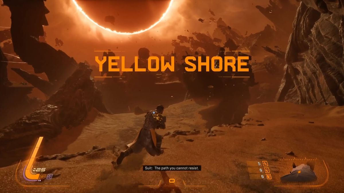 Arjun running toward the Yellow Shore