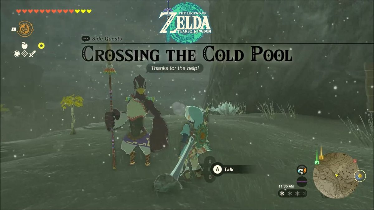 The Legend of Zelda: Tears of the Kingdom – Side Quest – Crossing the Cold Pool Guide