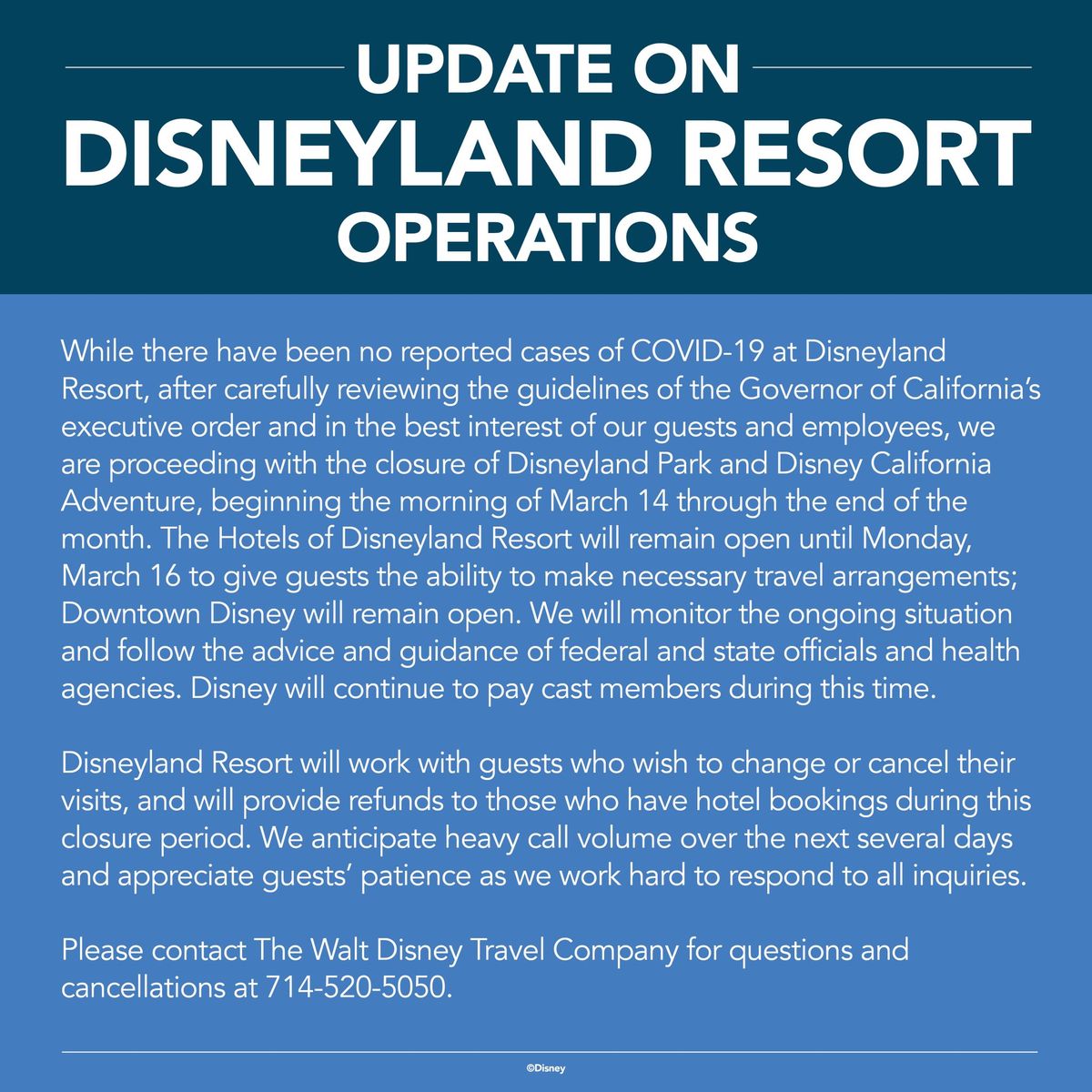Disneyland Resort Closing Due to COVID-19