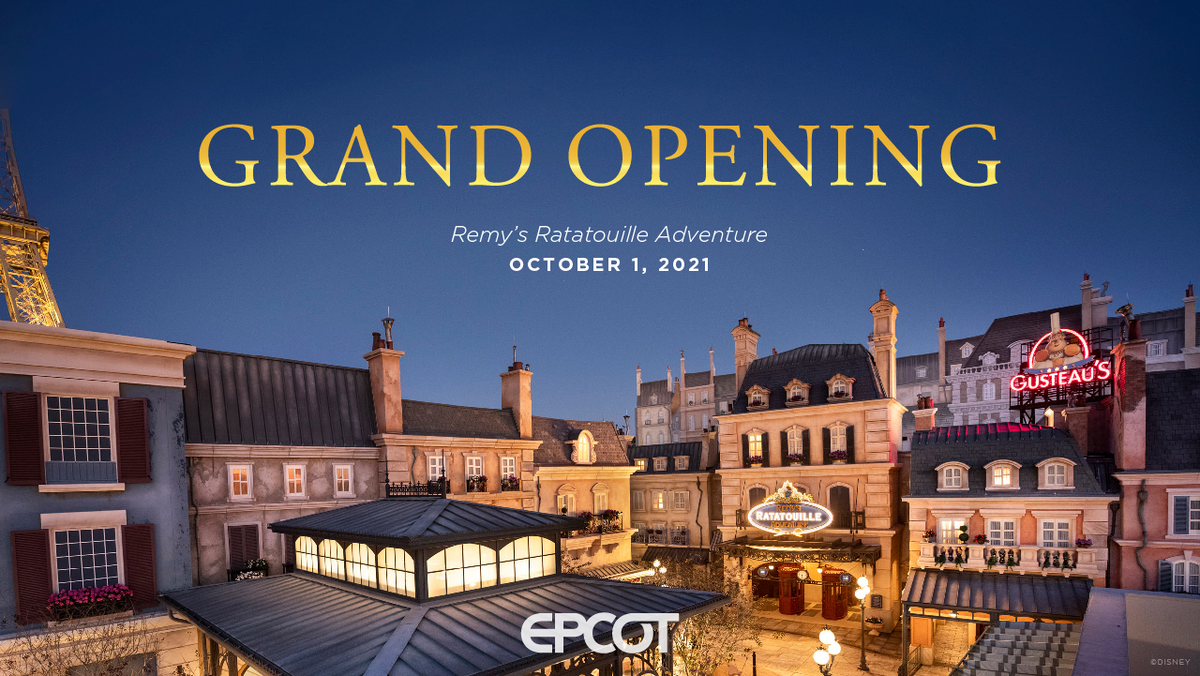 Remy’s Ratatouille Adventure Will Open at EPCOT October 1, 2021
