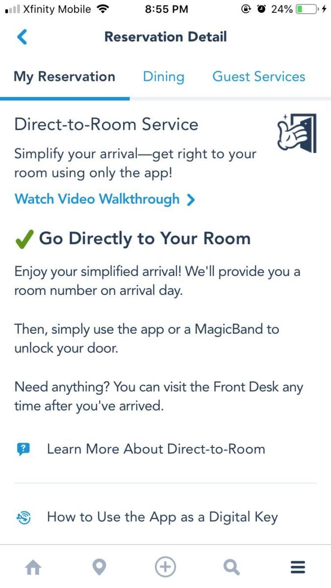 Streamlined Direct-to-Room Online Check-in and "Service Your Way" Part of New My Disney Experience App Update
