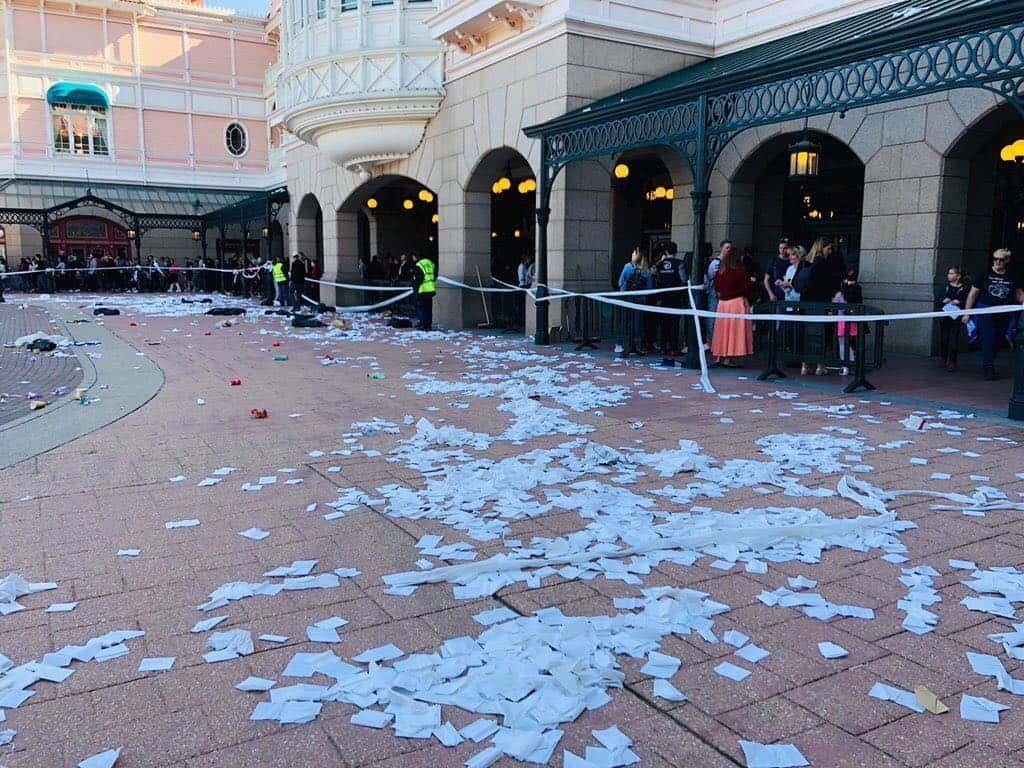 Protests Leave Disneyland Paris Enterance Trashed