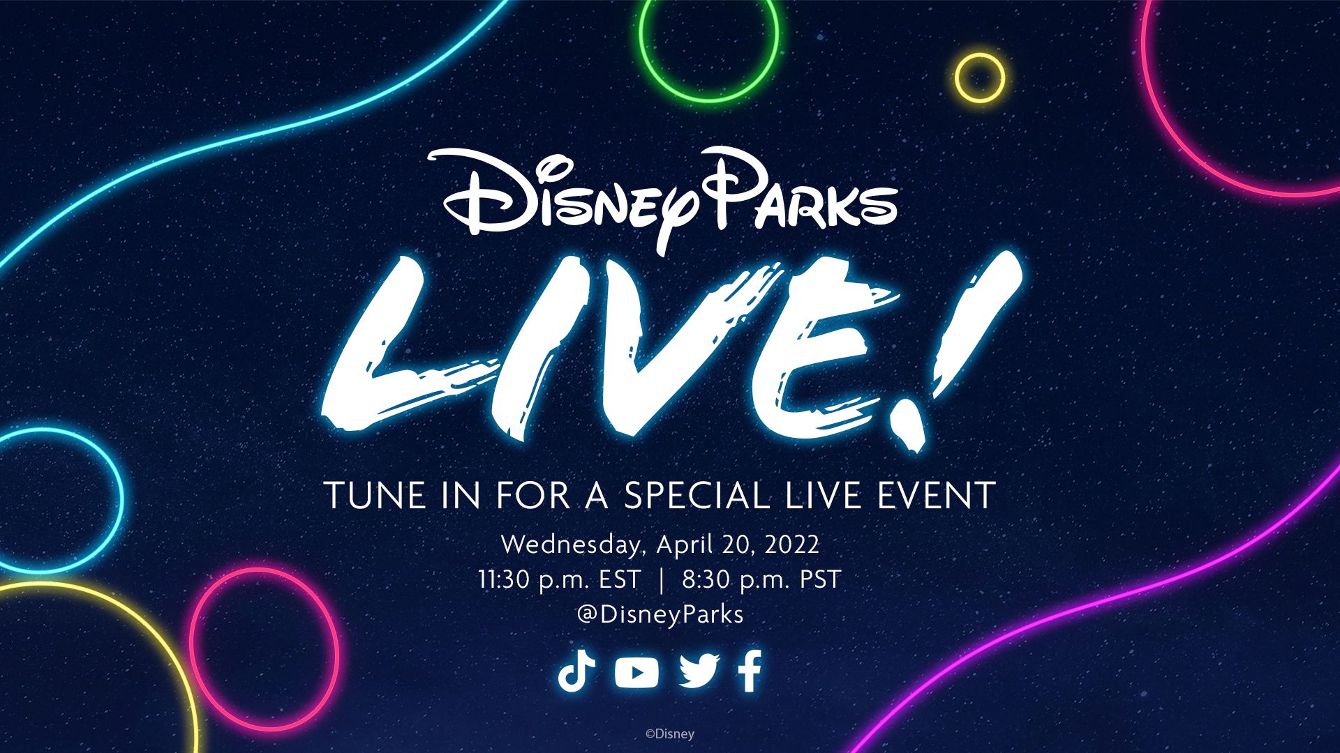 Disney Parks Teases Special Livestream for Tomorrow Night (4/19)