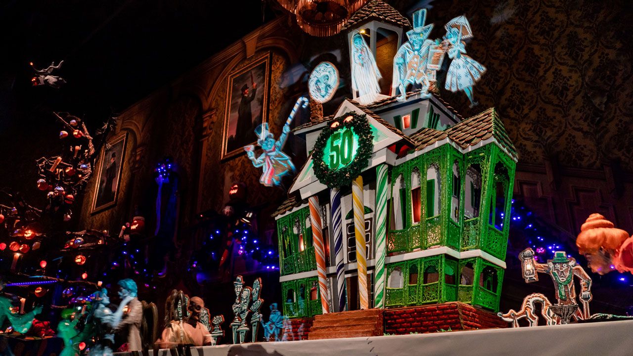 First Look: 2019 Haunted Mansion Holiday 50th Anniversary Gingerbread House at Disneyland Park