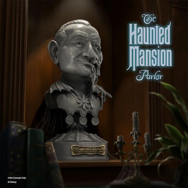 Bust of Rolly Crump Coming to the Disney Wish’s Haunted Mansion Parlor
