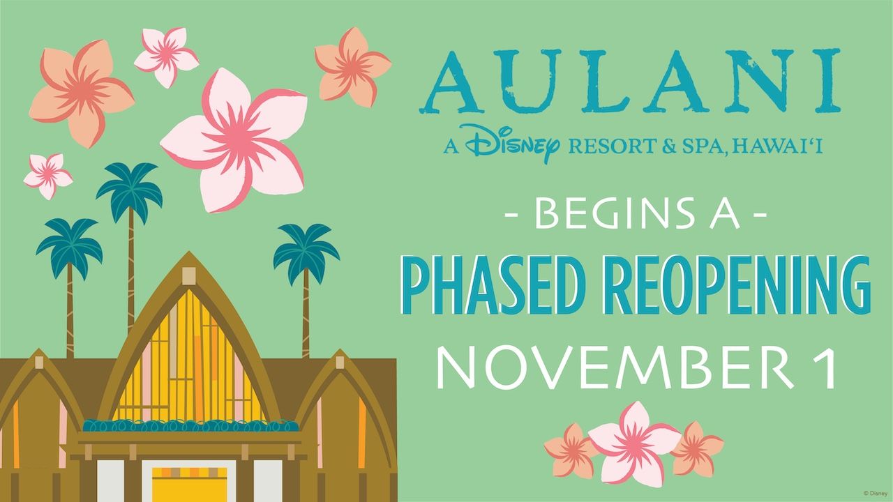 Aulani Resort Will Plan to Begin a Phased Reopening on November 1