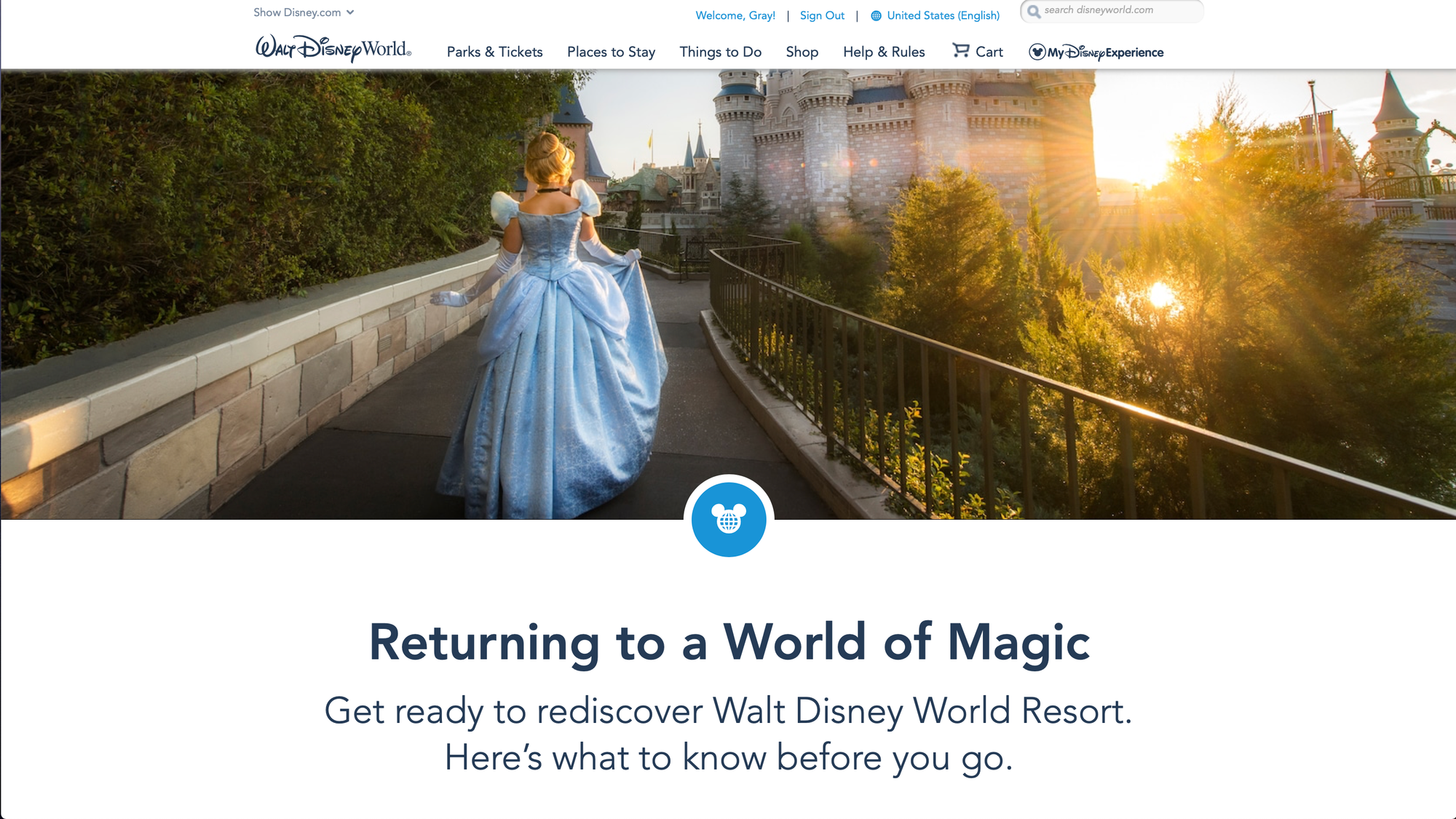 Disney Launches New "Returning to a World of Magic" Reopening Need to Know Page