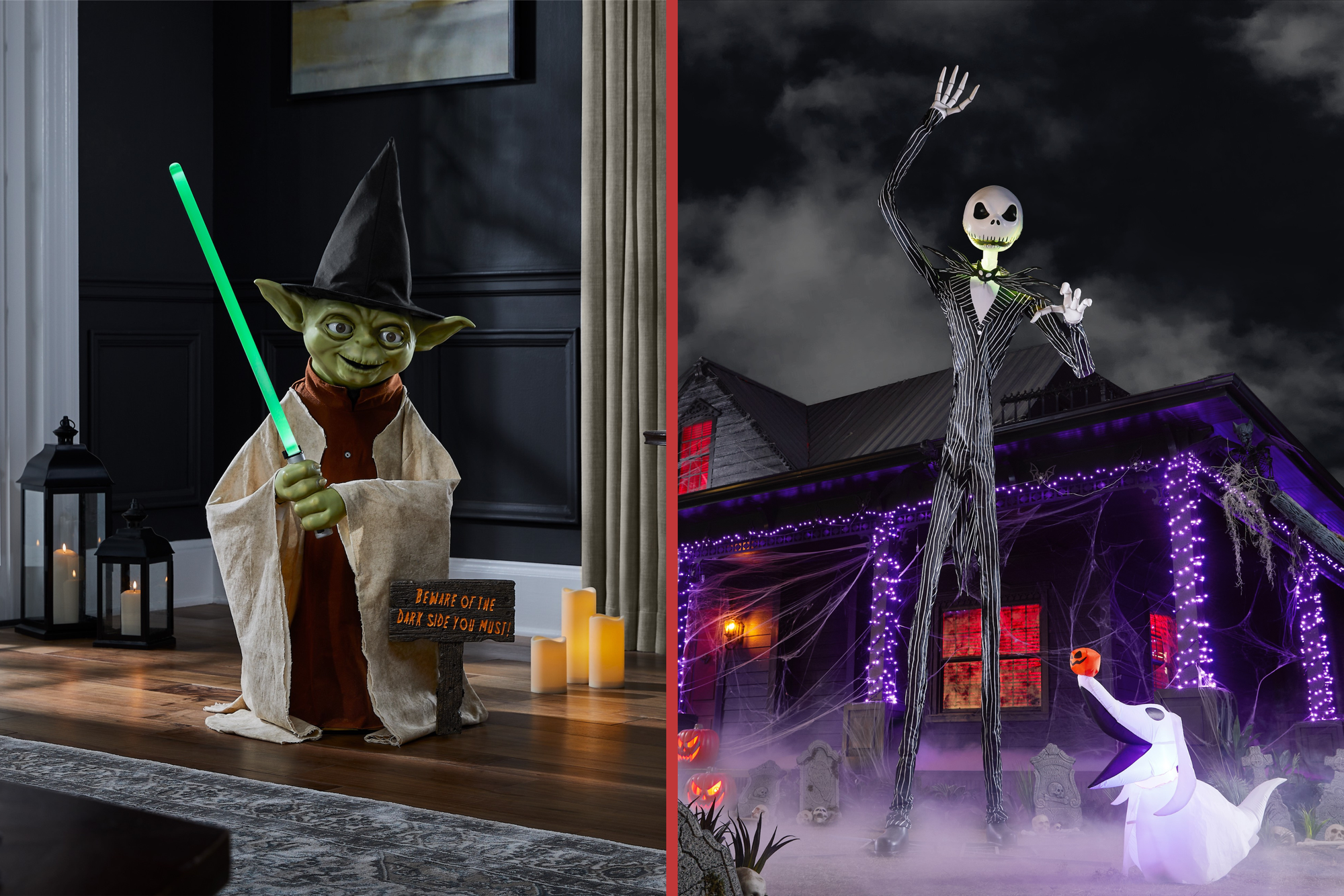 Add Disney Magic to Your Holiday Decor with Giant Animated Figurines: Jack Skellington and Yoda