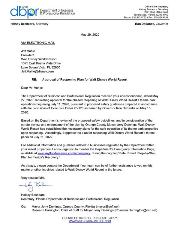 Walt Disney World Receives Approval For July 11th Reopening