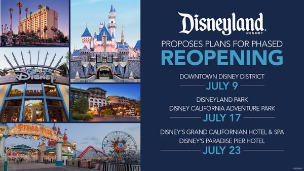 Disneyland Resort Proposes Plans to Begin Phased Reopening July 9, with Proposed Reopening of Theme Parks July 17