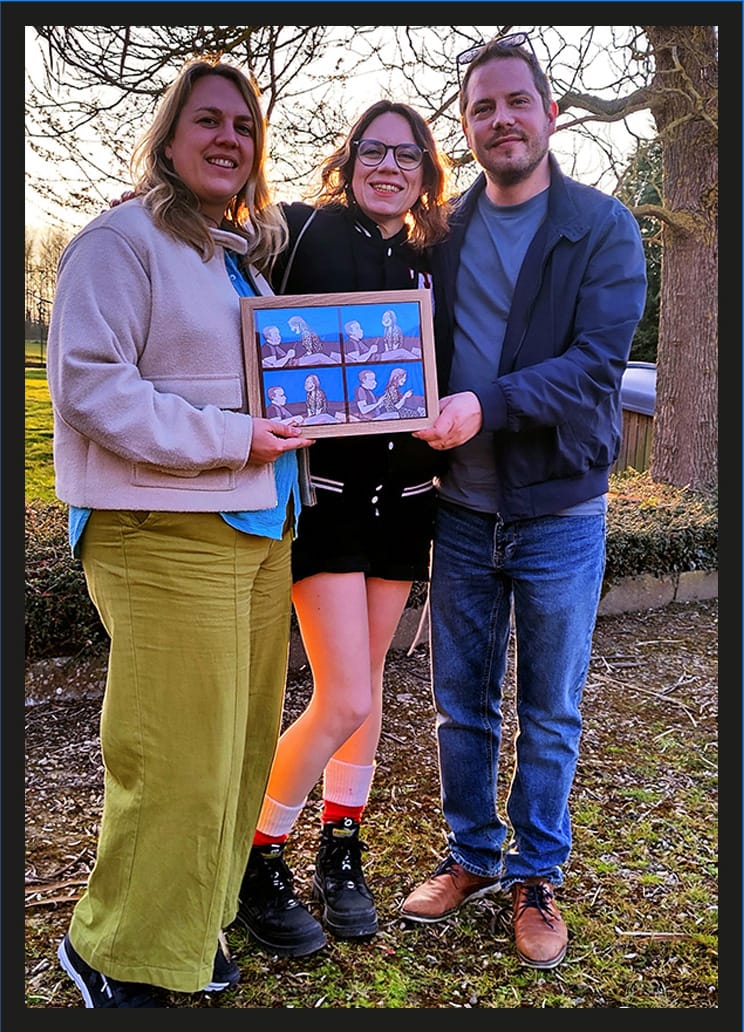 Lynn Van Beveren, Colle en Michiel Hilgert met het stripverhaal