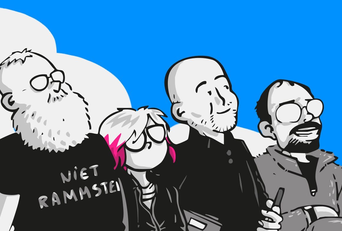 Rudi, Colle, Patrick en Jacques van het feestcomité Borcht Leeft