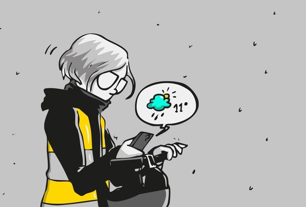 Colle bekijkt het weerbericht