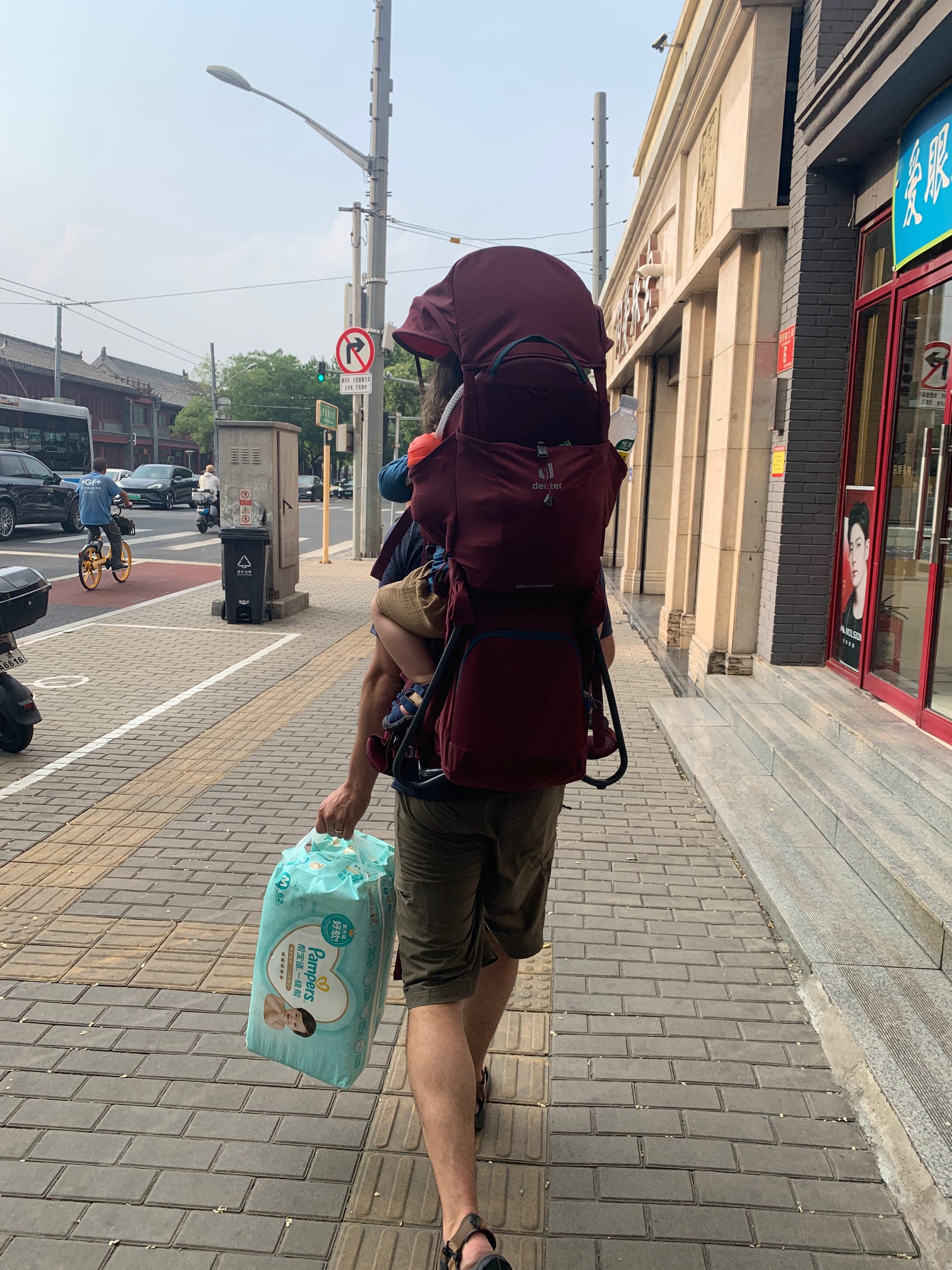 Buying Pampers diapers at a supermarket in China