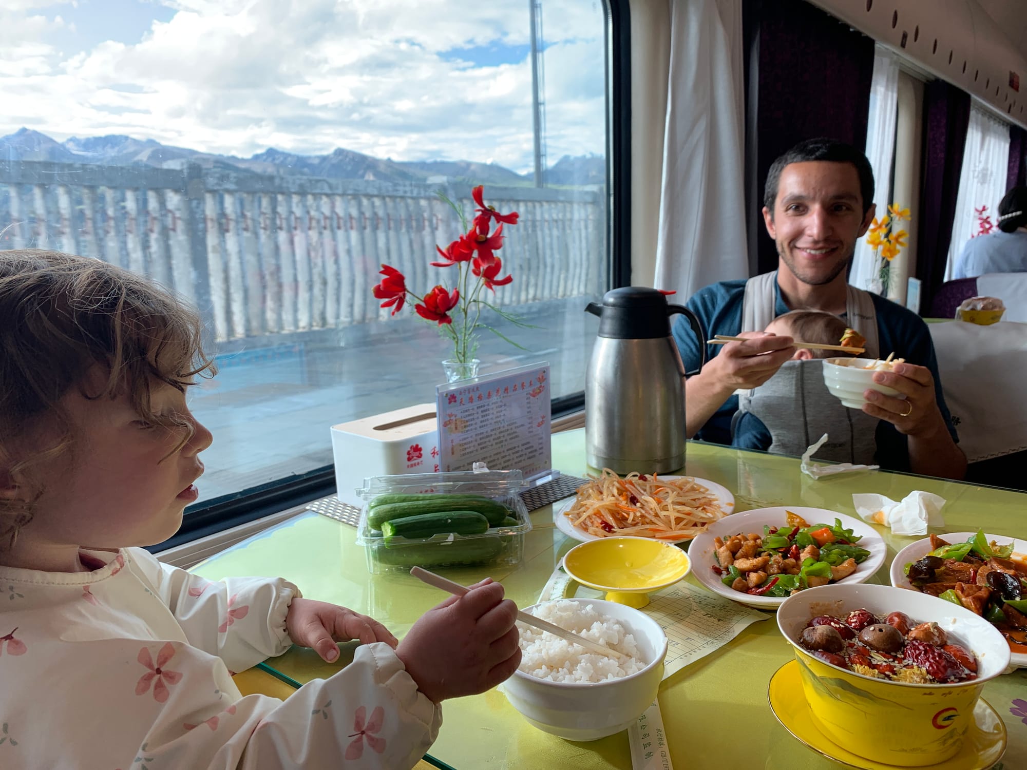 Hard sleeper berths on the Qinghai-Tibet Railway with sleeping passengers