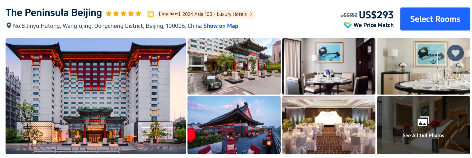Peninsula Beijing hotel exterior in the Wangfujing district
