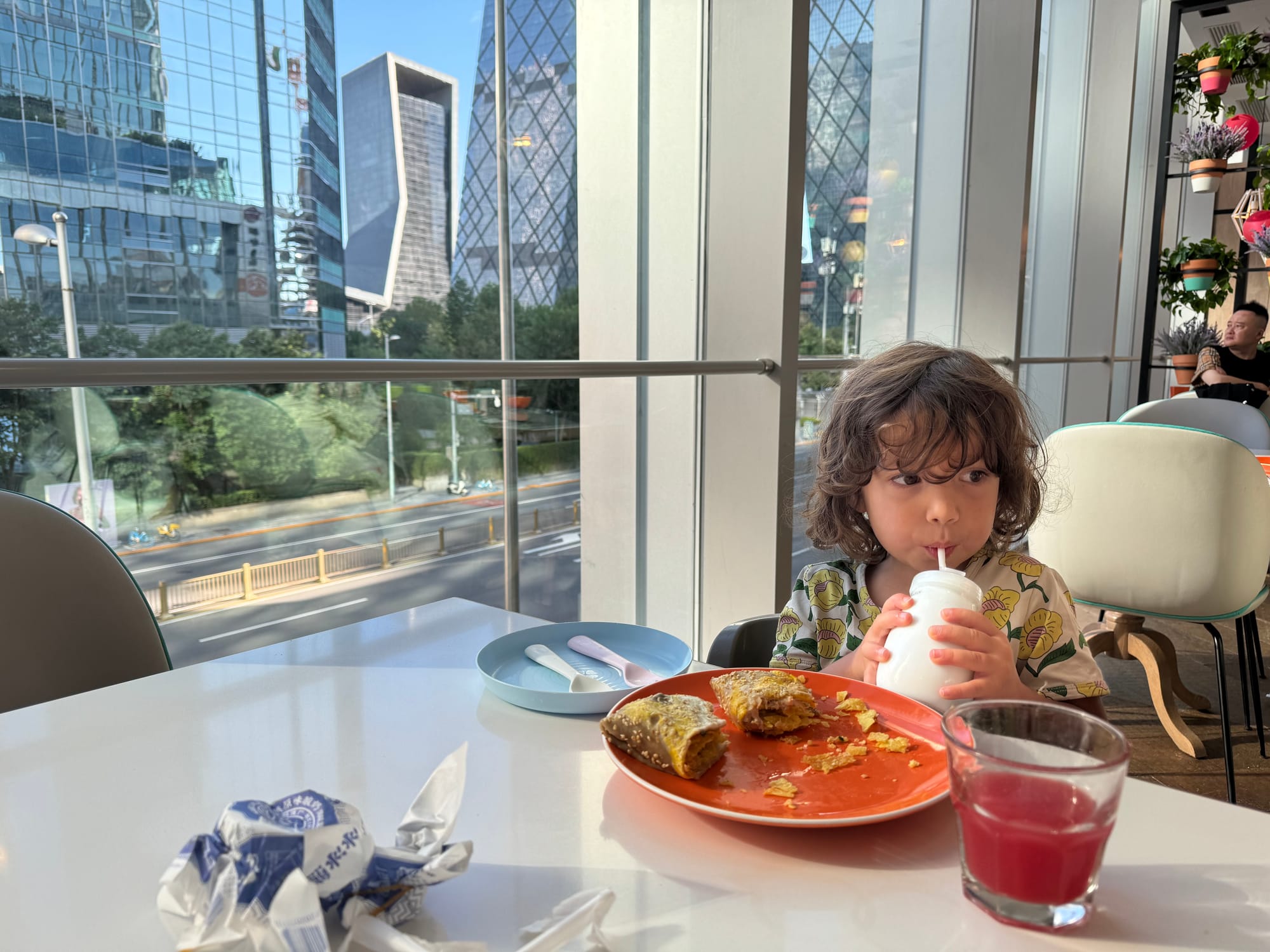 Breakfast buffet at Jen by Shangri-La Beijing featuring fresh jianbing pancakes and traditional Beijing yoghurt