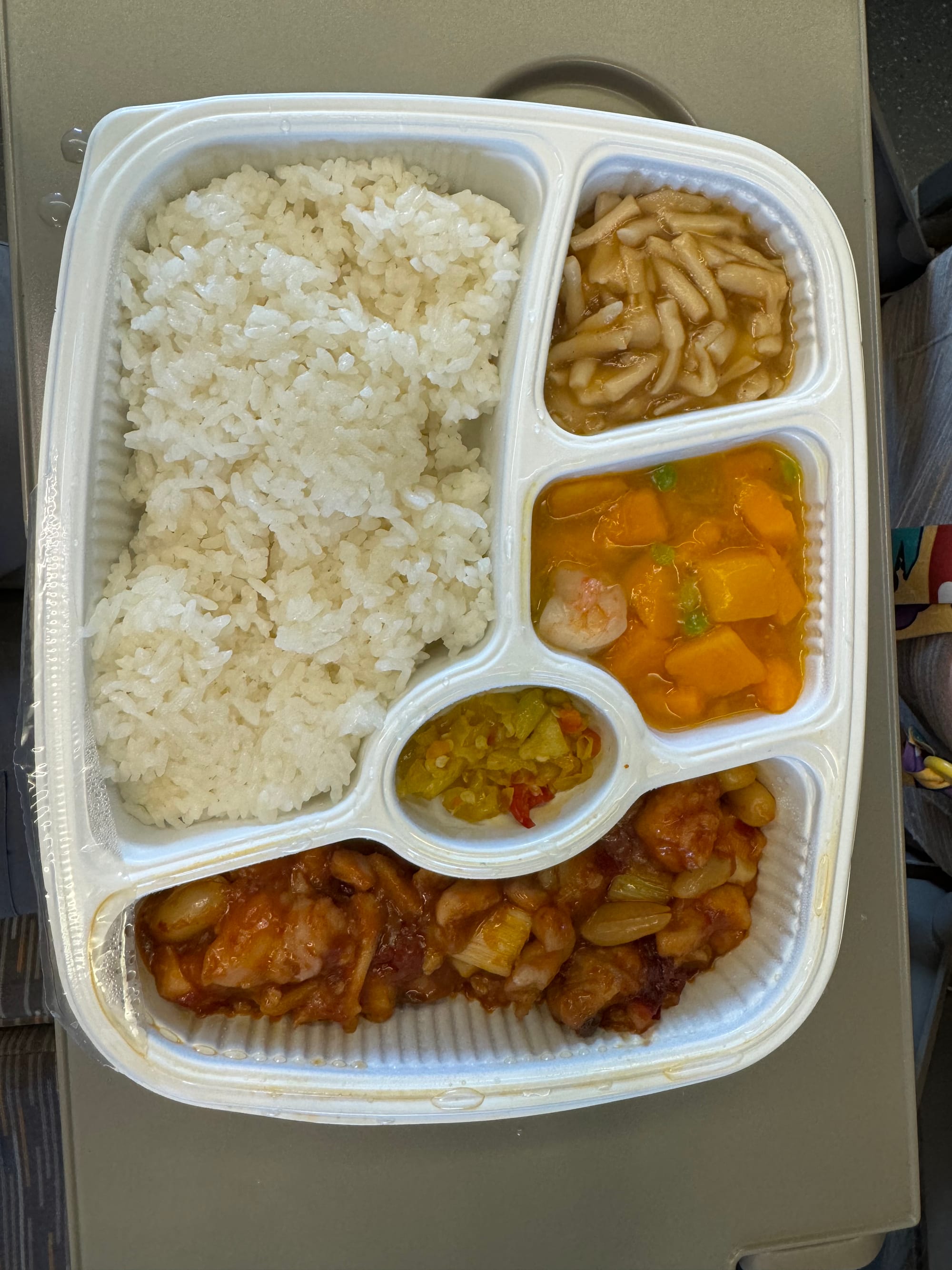 A meal from the train restaurant