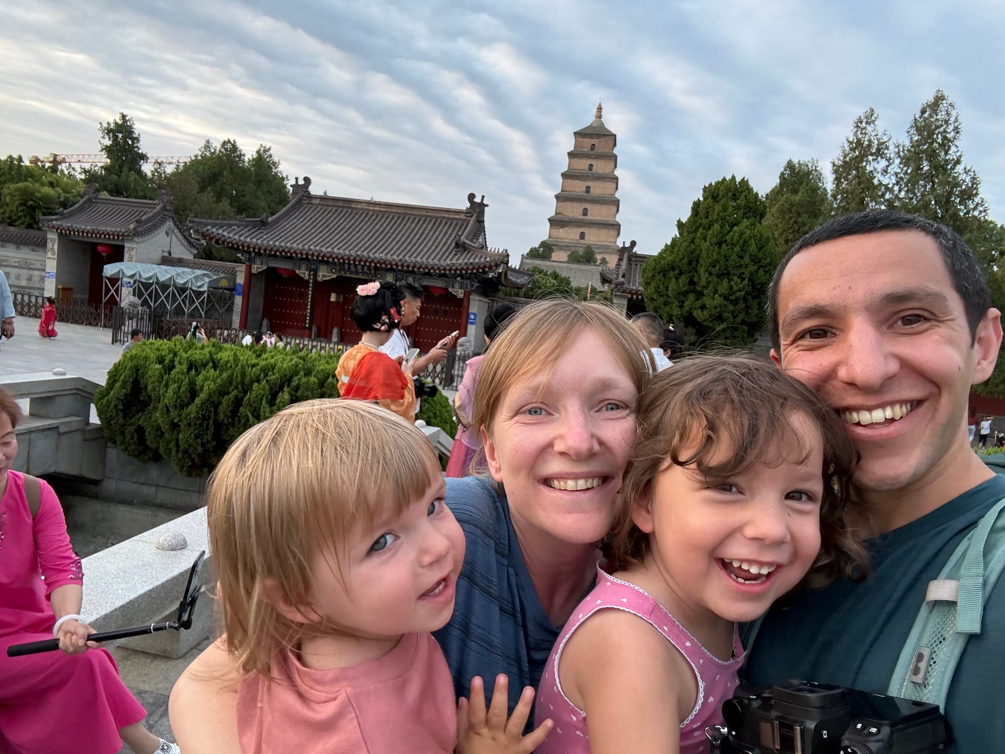 The Big Wild Goose Pagoda in Xi'an seen from the surrounding park