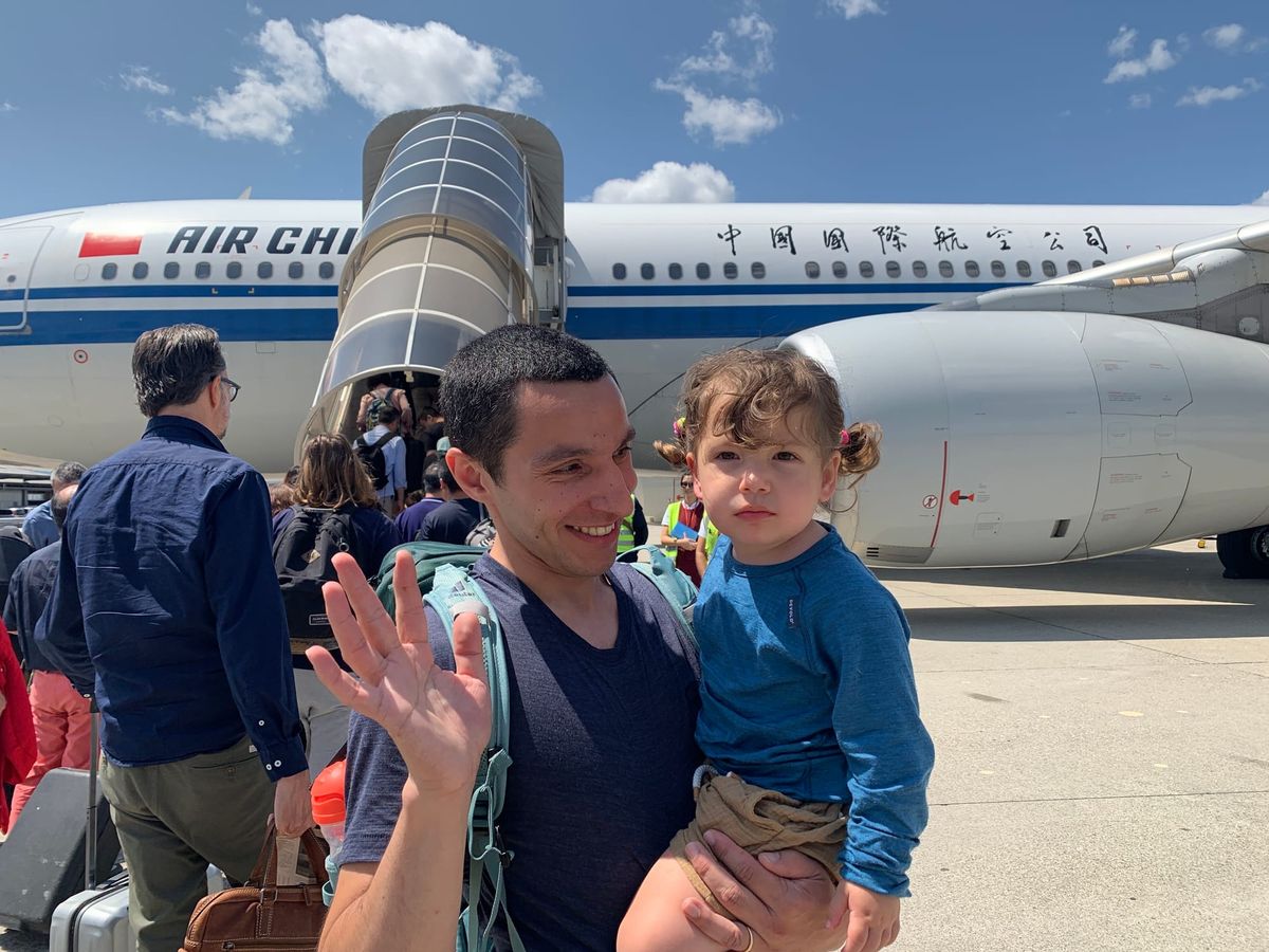 Boarding the flight