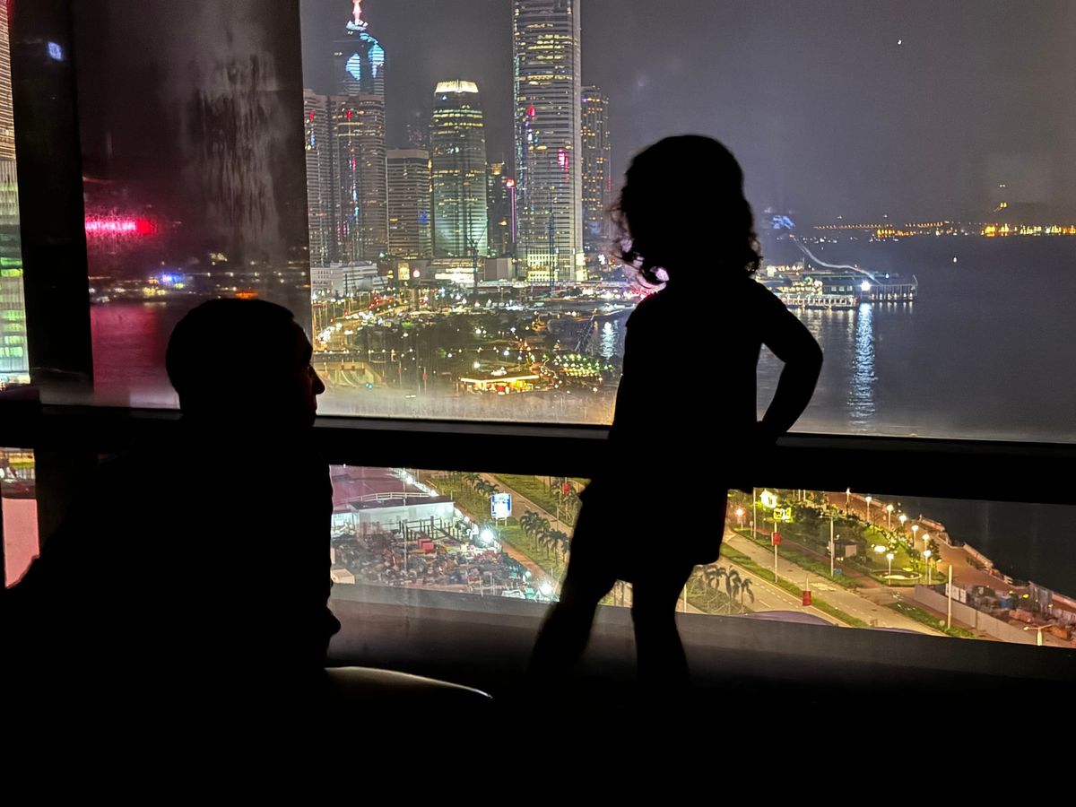 Watching the harbour from Grand Hyatt in Hong Kong