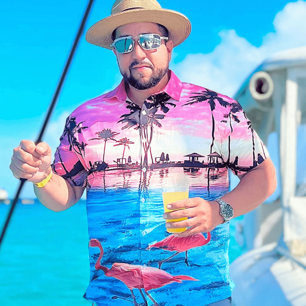 flamingo Hawaiian shirt