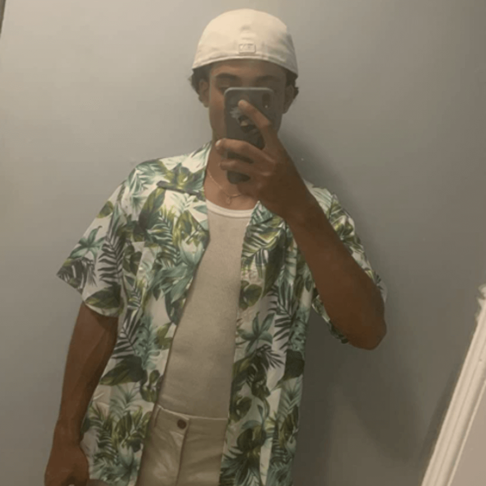 green Hawaiian shirt