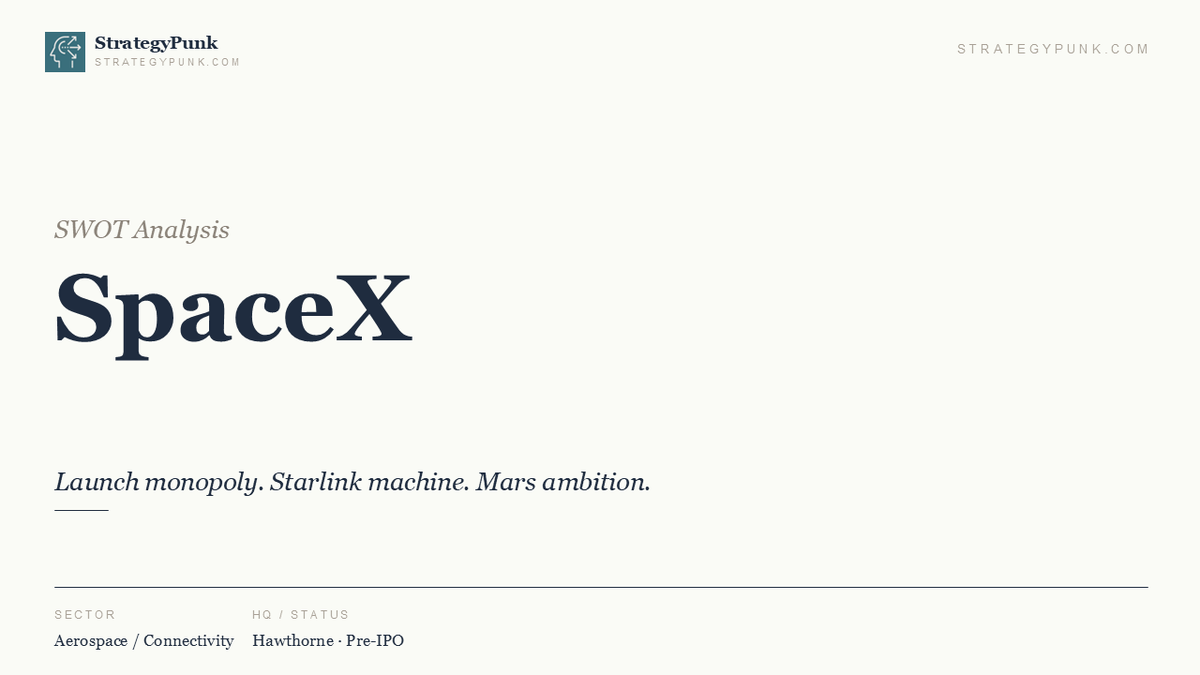 SpaceX SWOT Analysis: Launch Monopoly, Internet Machine, and The IPO of the Century