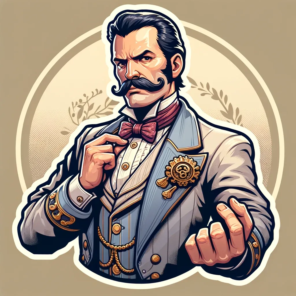 "Gentleman" James Montgomery in formal attire with bow tie, ornate jacket, and championship belt, pointing toward viewer with confident expression.