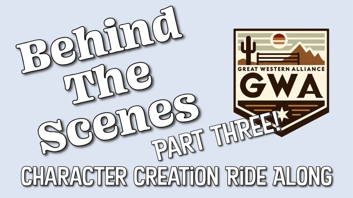 Title card for "Behind the Scenes Part Three" featuring the Great Western Alliance wrestling logo on a light blue background.