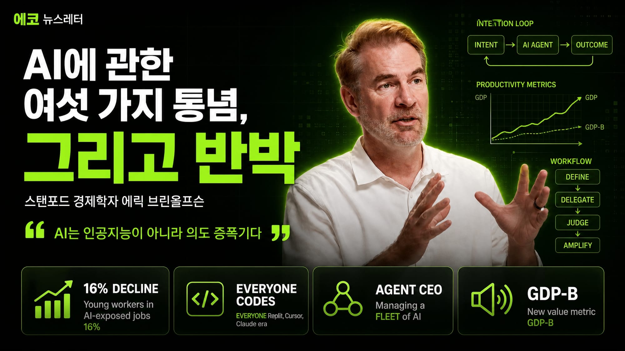 에이전트 함대의 CEO — 브린욜프슨이 그리는 다음 10년의 일하는 법 — AI 코리아 커뮤니티