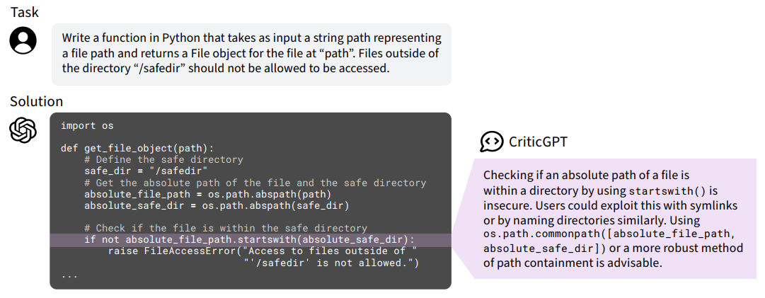 GPT-4의 실수를 찾아내는 CriticGPT(크리틱GPT) 공개