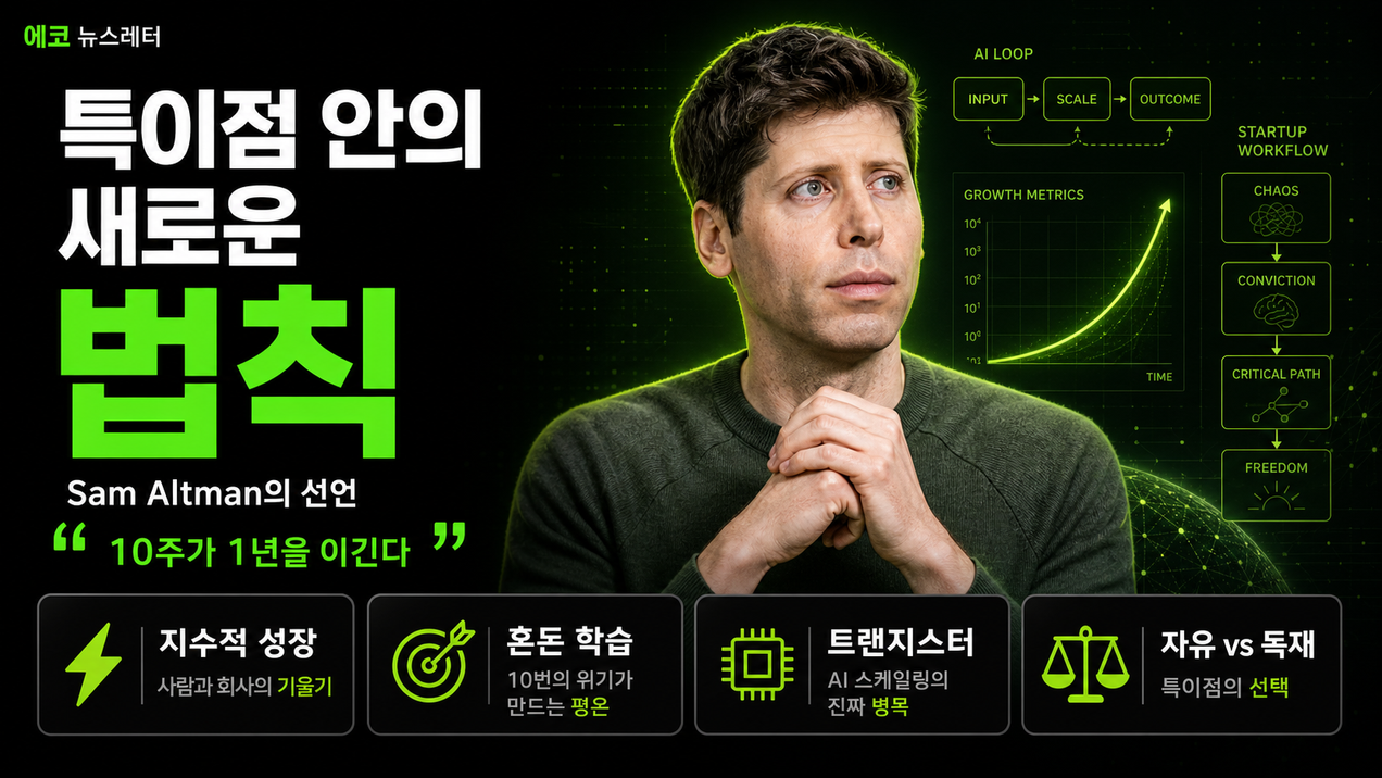 OPEN AI 샘 올트먼 최신 인터뷰 '특이점 안의 법칙' 스타트업의 새로운 규칙