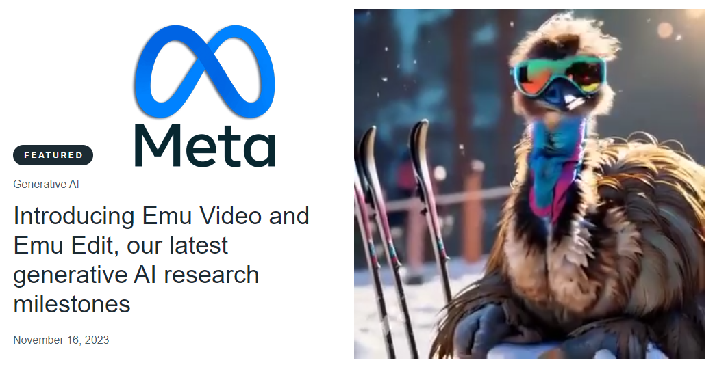 Meta의 영상 제작 AI Emu Video와 Emu Edit