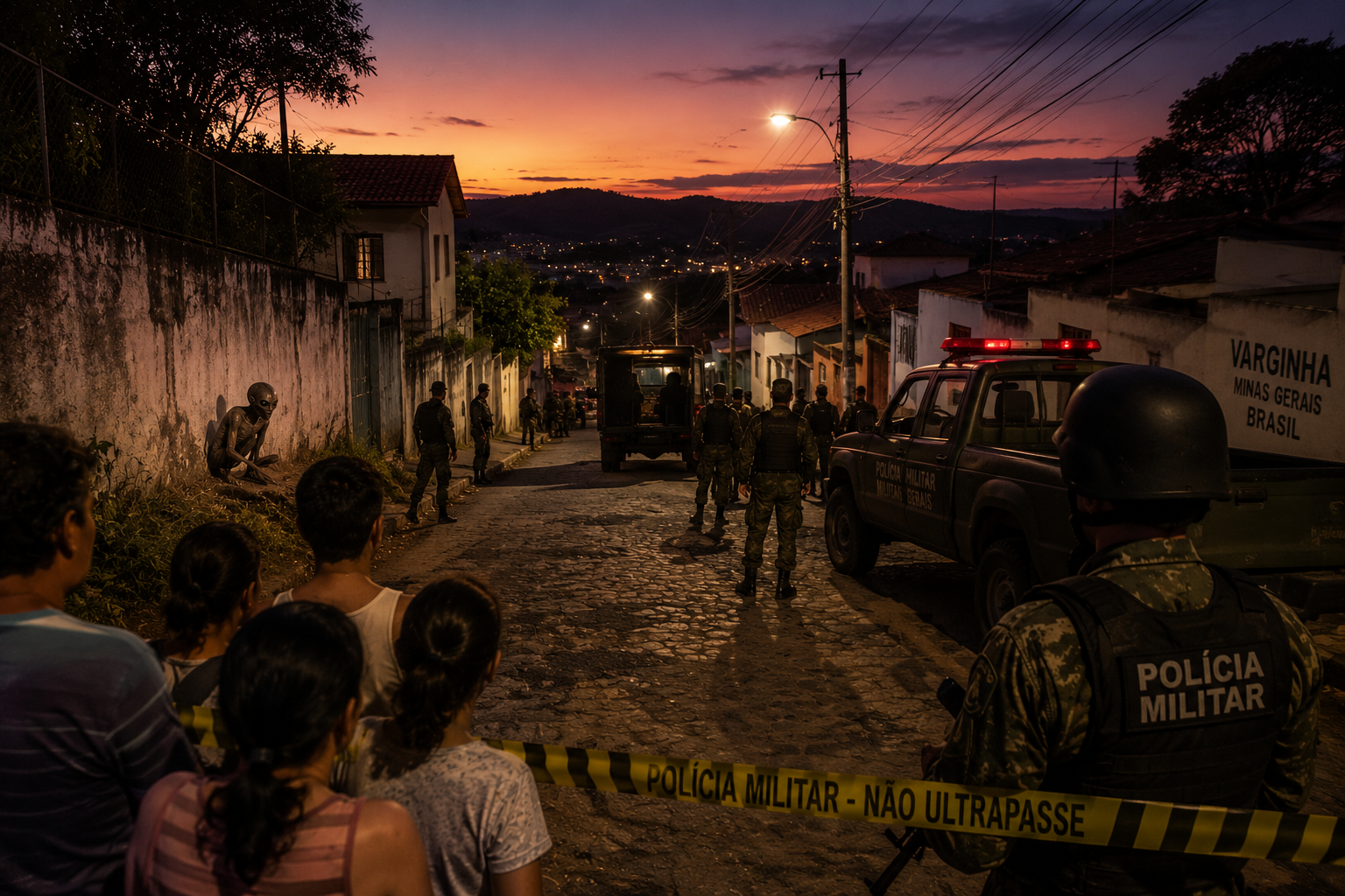 Recreación del Caso Varginha: testigos observan una extraña criatura en una zona urbana de Brasil durante los incidentes de 1996.