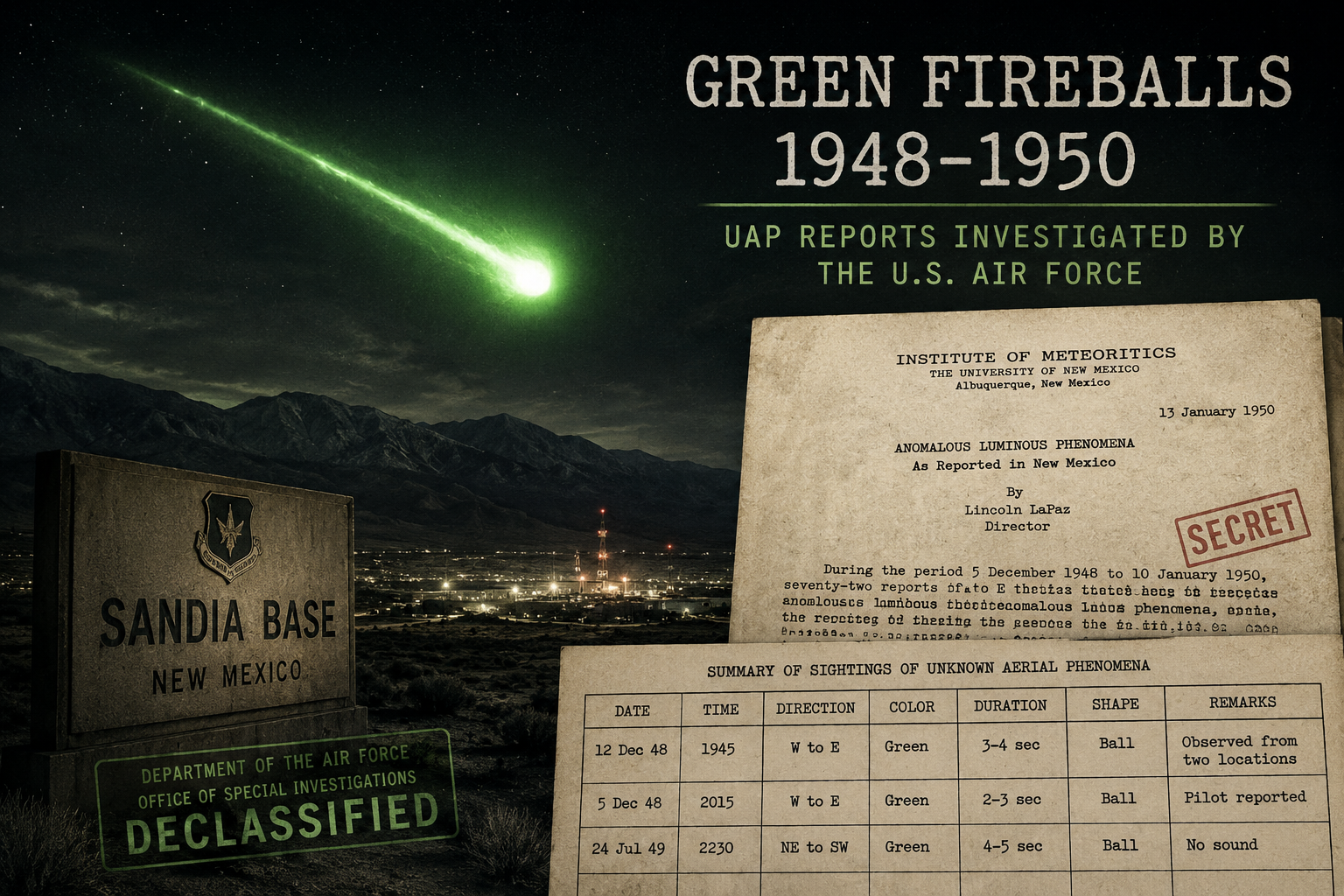 Los Green Fireballs: el caso desclasificado que obsesionó a la Fuerza Aérea de EE.UU.